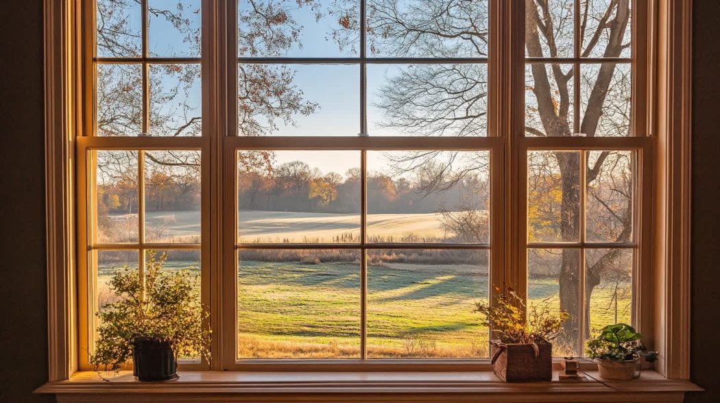 Double-Pane Windows showcasing a bright, energy-efficient view of a scenic outdoor landscape.